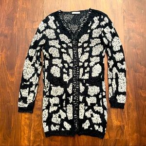 🔴ONLY YOU Black Floral Long Sweater Cardigan